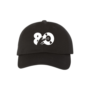 80th Anniversary Embroidered Hat Black