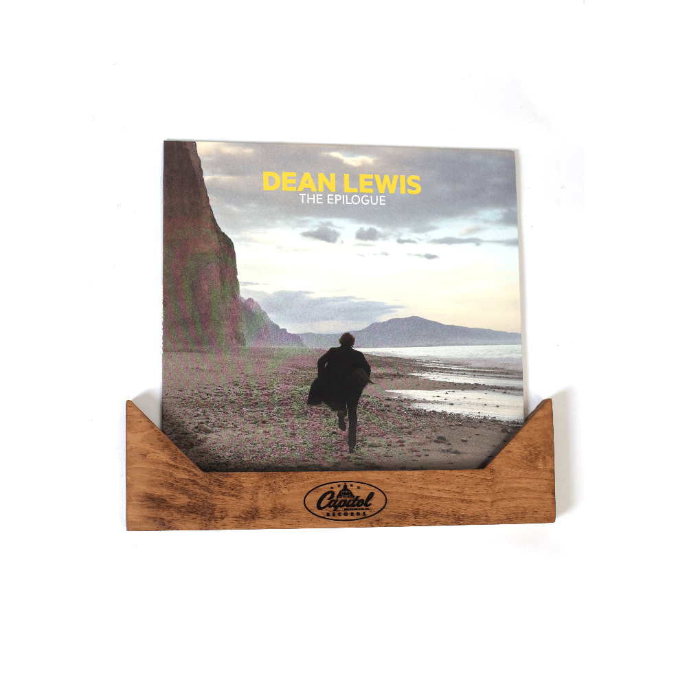 Capitol x WickerWoodWorks - Vinyl Record Display Wall Hanger golden oak front