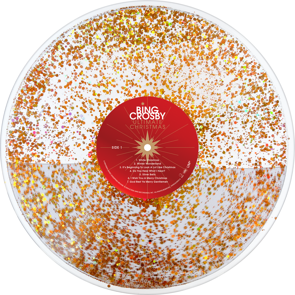 Bing Crosby - Ultimate Christmas (Sparkling Holiday Liquid-Filled) 1LP Vinyl
