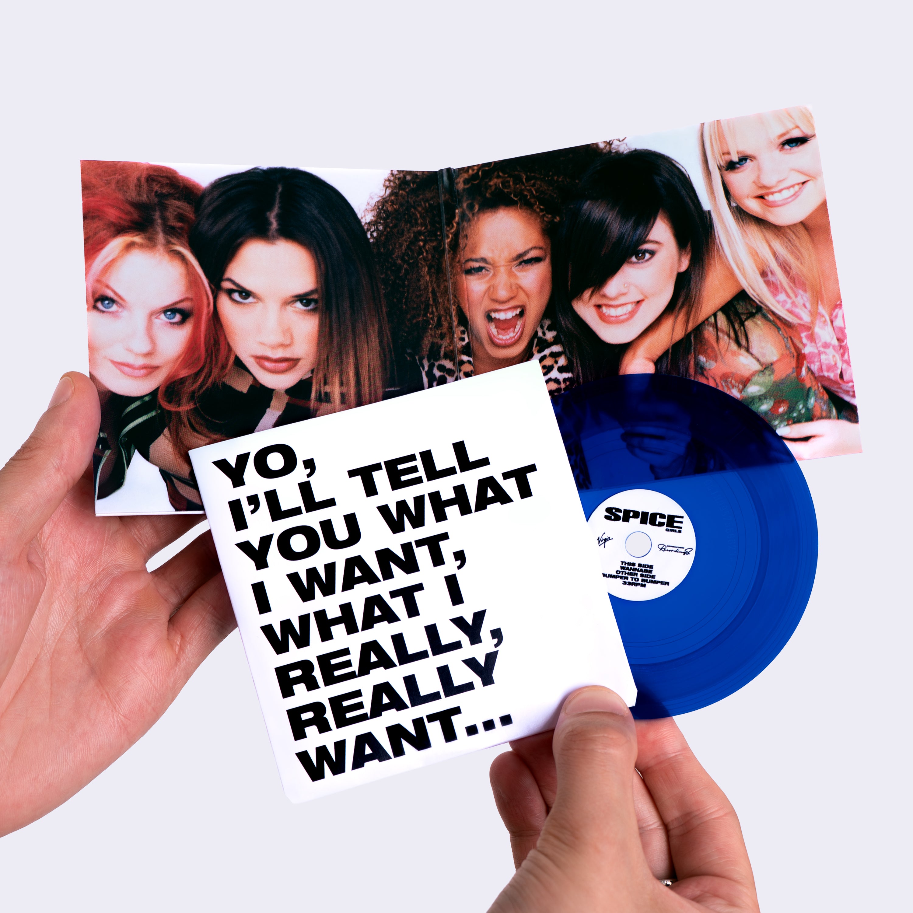 Wannabe (Cobalt Transparent) 4” Tiny Vinyl Packshot
