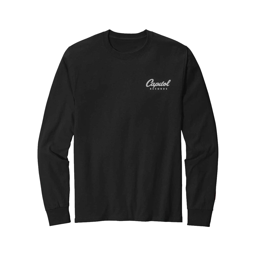 Embroidered Logo Black Longsleeve Front